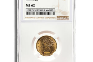 $5 Gold Liberty Half Eagle - NGC MS62