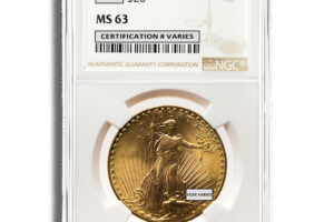 $20 Gold Saint-Gaudens Double Eagle - NGC MS63