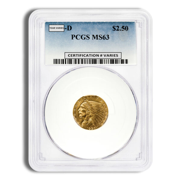 $2.5 Gold Indian Quarter Eagle - PCGS MS63