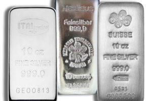 10 oz Silver Bar - Brand Varies (IRA Eligible)