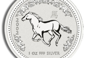 2002 1 oz Australia Silver Lunar Horse - BU - Series I