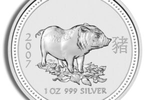 2007 1 oz Australia Silver Lunar Pig BU - Series I
