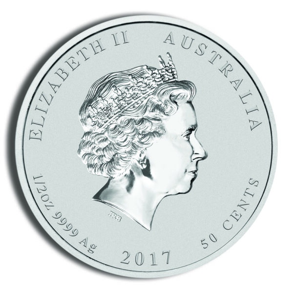 2017 1/2 oz Australia Silver Lunar Rooster BU - Series II - Image 2