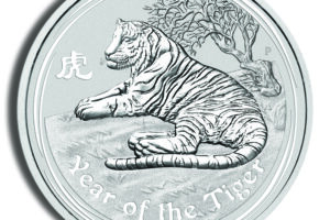 2010 1 oz Australia Silver Lunar Tiger BU - Series II