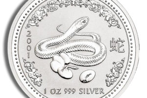 2001 1 oz Australia Silver Lunar Snake - BU - Series I