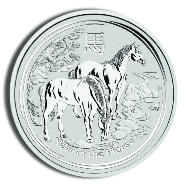 2014 1 oz Australia Silver Lunar Horse BU - Series II