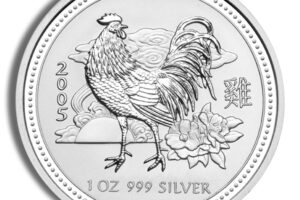 2005 1 oz Australia Silver Lunar Rooster BU - Series I