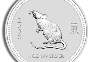 2008 1 oz Australia Silver Lunar Mouse BU - Series II