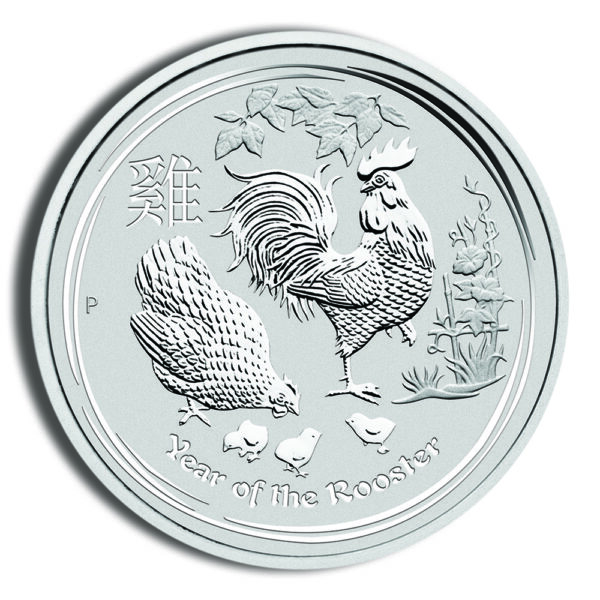 2017 1/2 oz Australia Silver Lunar Rooster BU - Series II