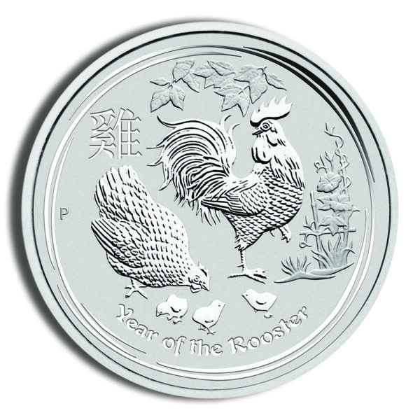 2017 1 oz Australia Silver Lunar Rooster BU - Series II