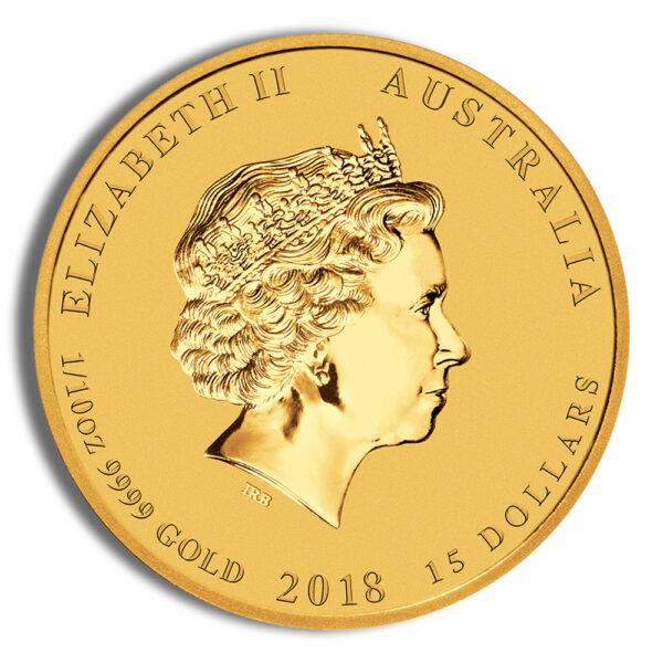 2018 1/10 oz Australia Gold Lunar Dog BU - Series II - Image 2