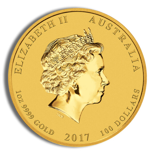 2017 1 oz Australia Gold Lunar Rooster BU - Series II - Image 2