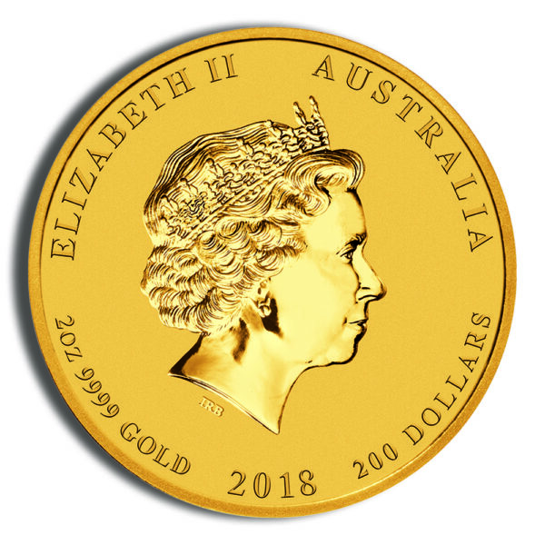 2018 2 oz Australia Gold Lunar Dog BU - Series II - Image 2