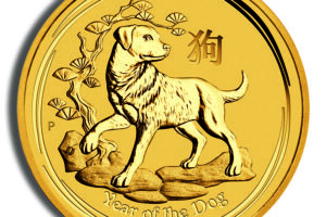 2018 2 oz Australia Gold Lunar Dog BU - Series II