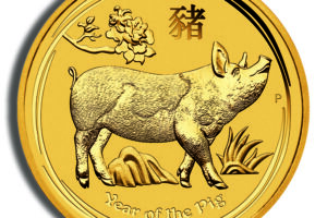 2019 2 oz Australia Gold Lunar Pig BU - Series II