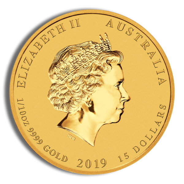 2019 1/10 oz Australia Gold Lunar Pig BU - Series II - Image 2