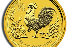 2017 2 oz Australia Gold Lunar Rooster BU - Series II