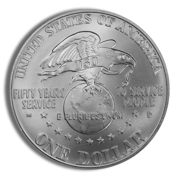 1991-D $1 USO Silver Commem - BU - Image 2