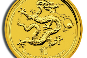 2012 2 oz Australia Gold Lunar Dragon BU - Series II