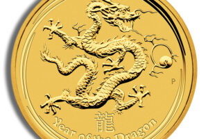 2012 1 oz Australia Gold Lunar Dragon BU - Series II