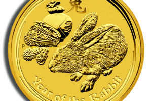 2011 2 oz Australia Gold Lunar Rabbit BU - Series II