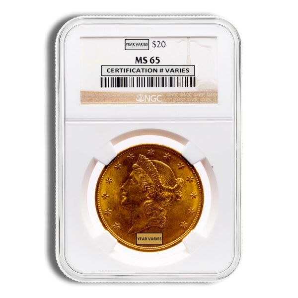 $20 Gold Liberty Double Eagle - NGC MS65