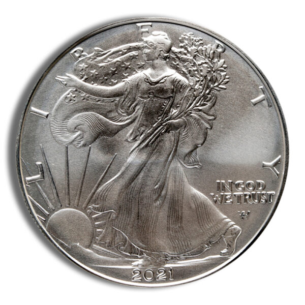 2021-W Burnished Silver Eagle with Box & COA (Type 2) - Image 2