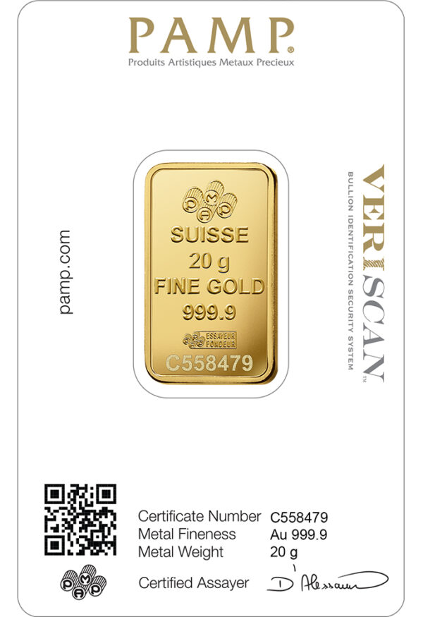 20 gram Gold Bar - PAMP Fortuna (Carded) - Image 2