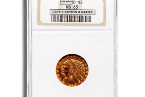 $5 Gold Indian Half Eagle - NGC MS63
