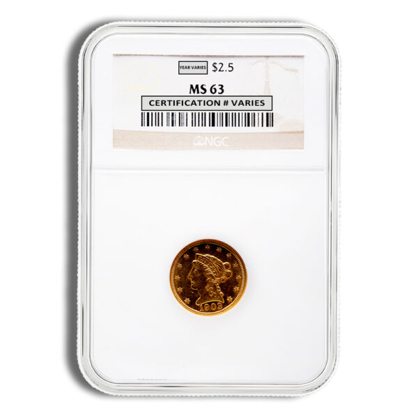 $2.5 Gold Liberty Quarter Eagle - NGC MS63