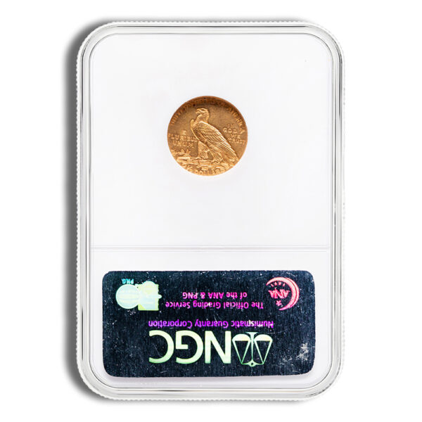 $2.5 Gold Indian Quarter Eagle - NGC MS62 - Image 2