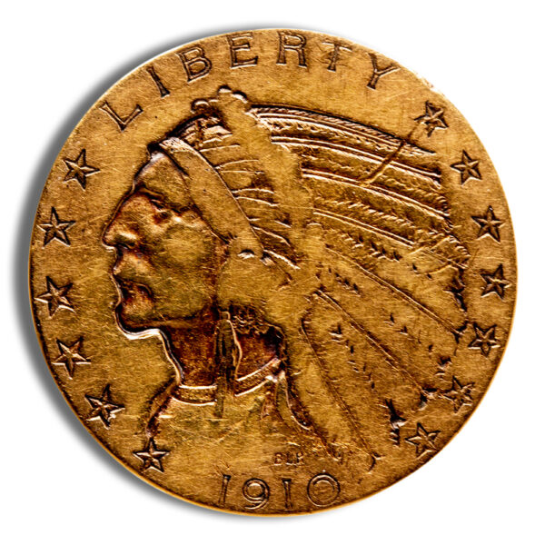 $5 Gold Indian Half Eagle - Cleaned/Low Grade