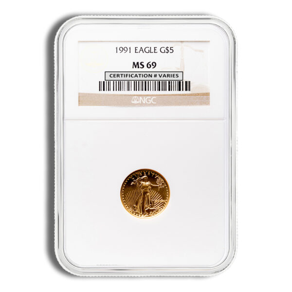 1991 1/10 oz Gold Eagle $5 NGC MS69
