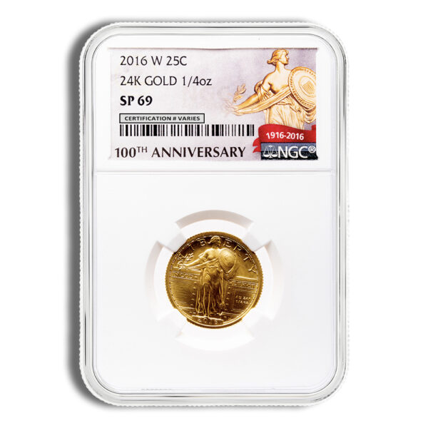 2016-W 1/4 oz Gold Standing Liberty Centennial Coin NGC SP69