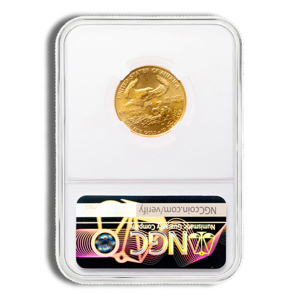1986 1/4 oz Gold Eagle $10 NGC MS69 - Image 2