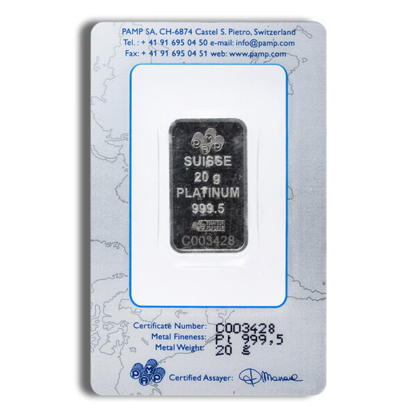20 gram Platinum Bar - Brand Varies (Carded) - Image 2