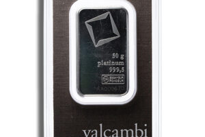 50 gram Platinum Bar - Valcambi (Carded)