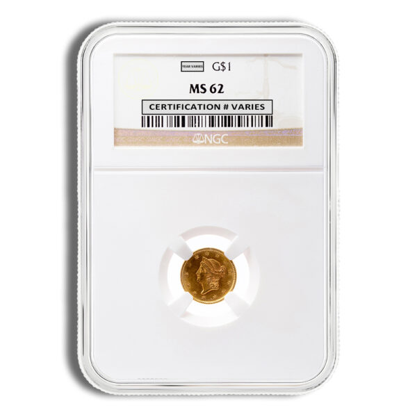 $1 Gold Liberty Type 1 - NGC MS62