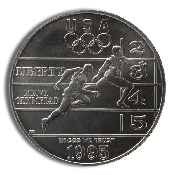 1995-D $1 Track & Field Silver Commem - BU - Image 2