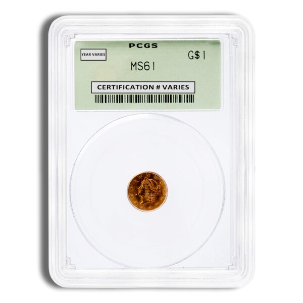 $1 Gold Liberty Type 1 - PCGS MS61