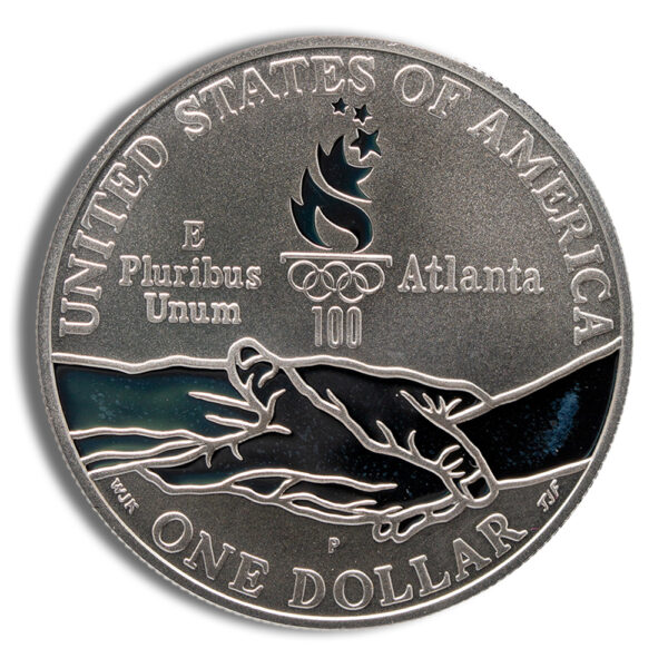 1995-D $1 Olympic Cycling Silver Commem - BU - Image 2