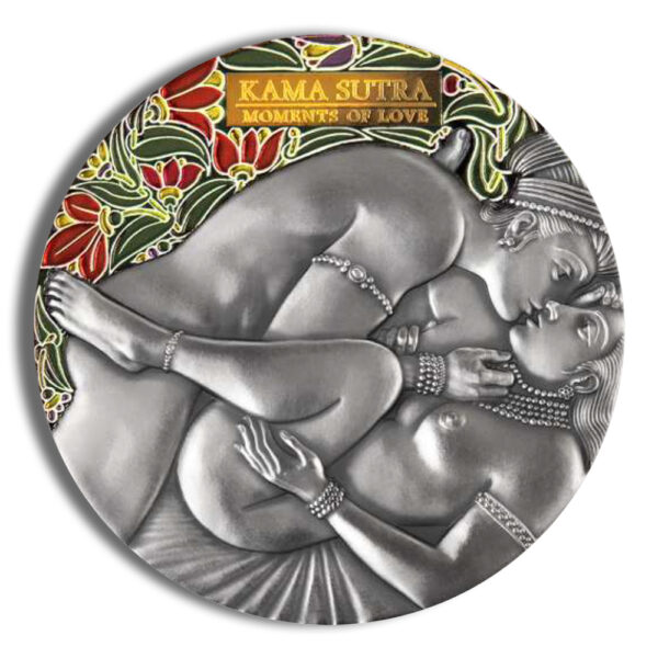2022 3 oz Cameroon Moments of Love - Kama Sutra IV Silver Coin - Image 2