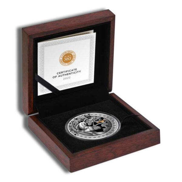 2022 50 gram Republic of Ghana Panther Hunting in the Wild Silver Coin - Image 3