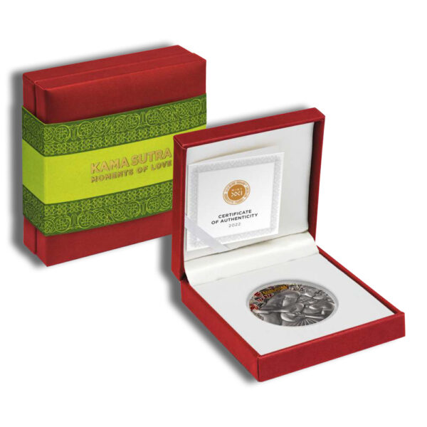 2022 3 oz Cameroon Moments of Love - Kama Sutra IV Silver Coin - Image 3