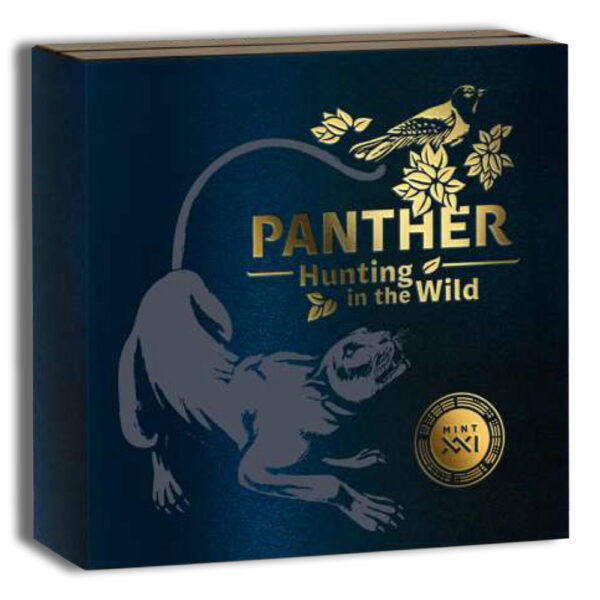 2022 50 gram Republic of Ghana Panther Hunting in the Wild Silver Coin - Image 4