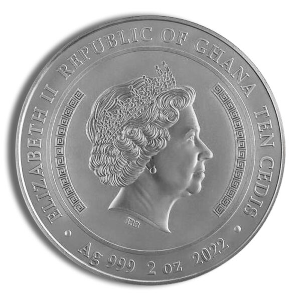 2022 2 oz Republic of Ghana Panathenaic Prize Amphora Silver Coin - Image 2