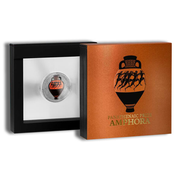 2022 2 oz Republic of Ghana Panathenaic Prize Amphora Silver Coin - Image 3