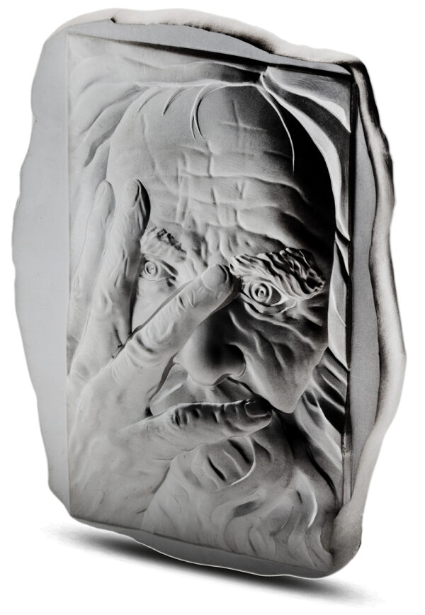 10 oz Silver Bar - Sculpture - Thinking Man - Image 3
