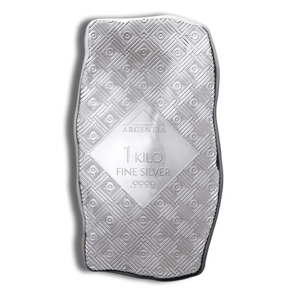 1 Kilo Silver Bar - Sculpture - Woman with Flowing Gown - Image 2