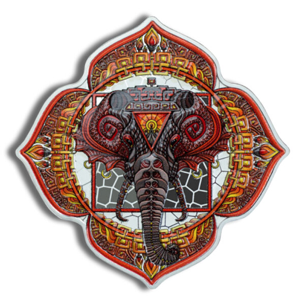 2022 2 oz Silver Solomon Islands Phil Lewis Chakra Elephant - Image 2